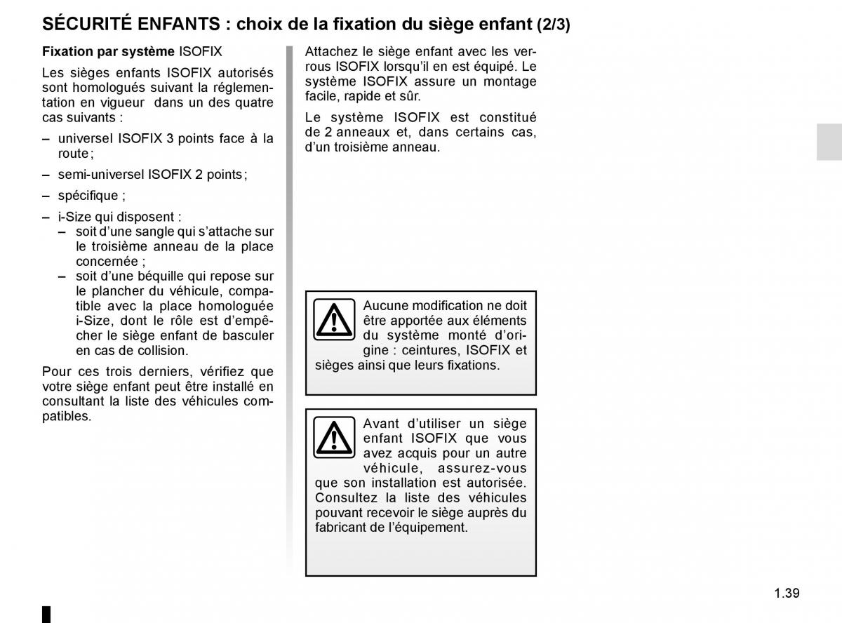 Renault Espace V 5 manuel du proprietaire / page 45