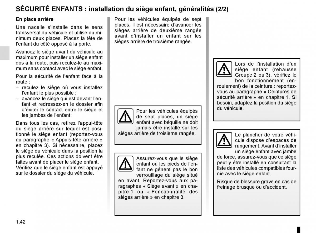 Renault Espace V 5 manuel du proprietaire / page 48