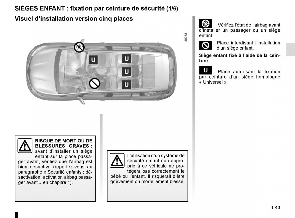 Renault Espace V 5 manuel du proprietaire / page 49