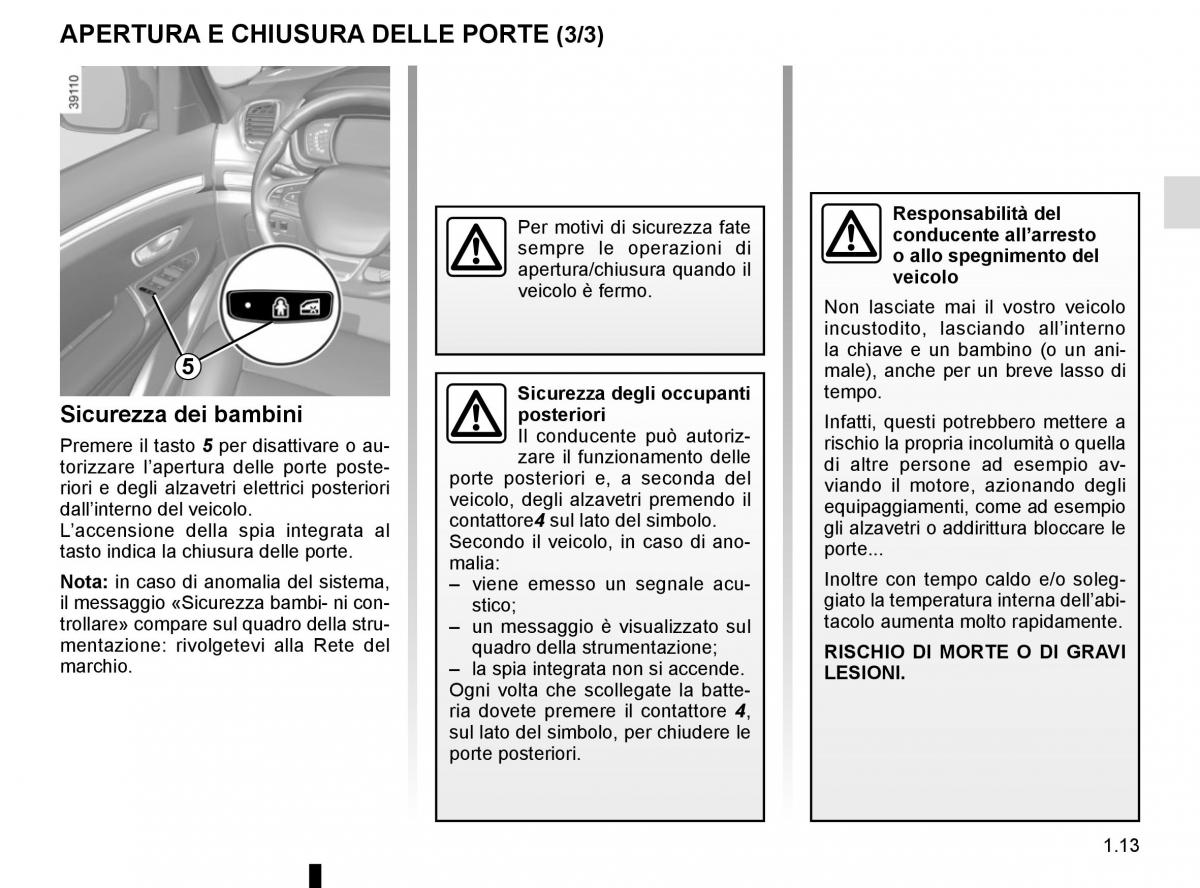 Renault Espace V 5 manuale del proprietario / page 19