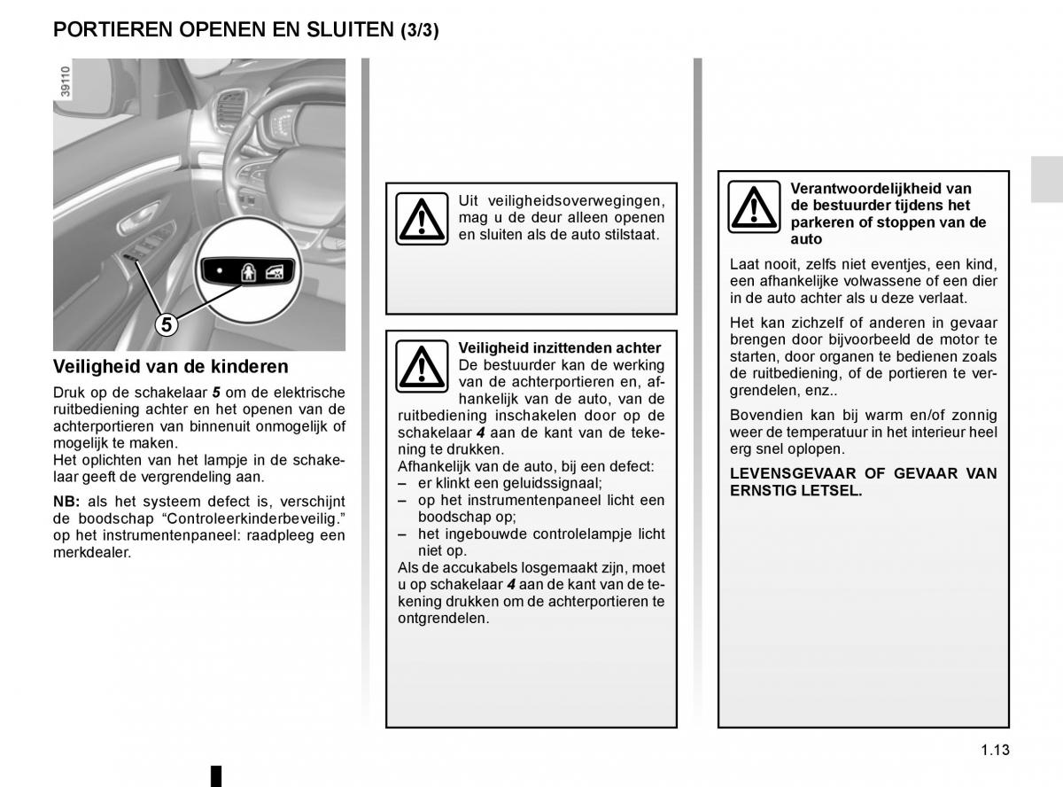 Renault Espace V 5 handleiding / page 19