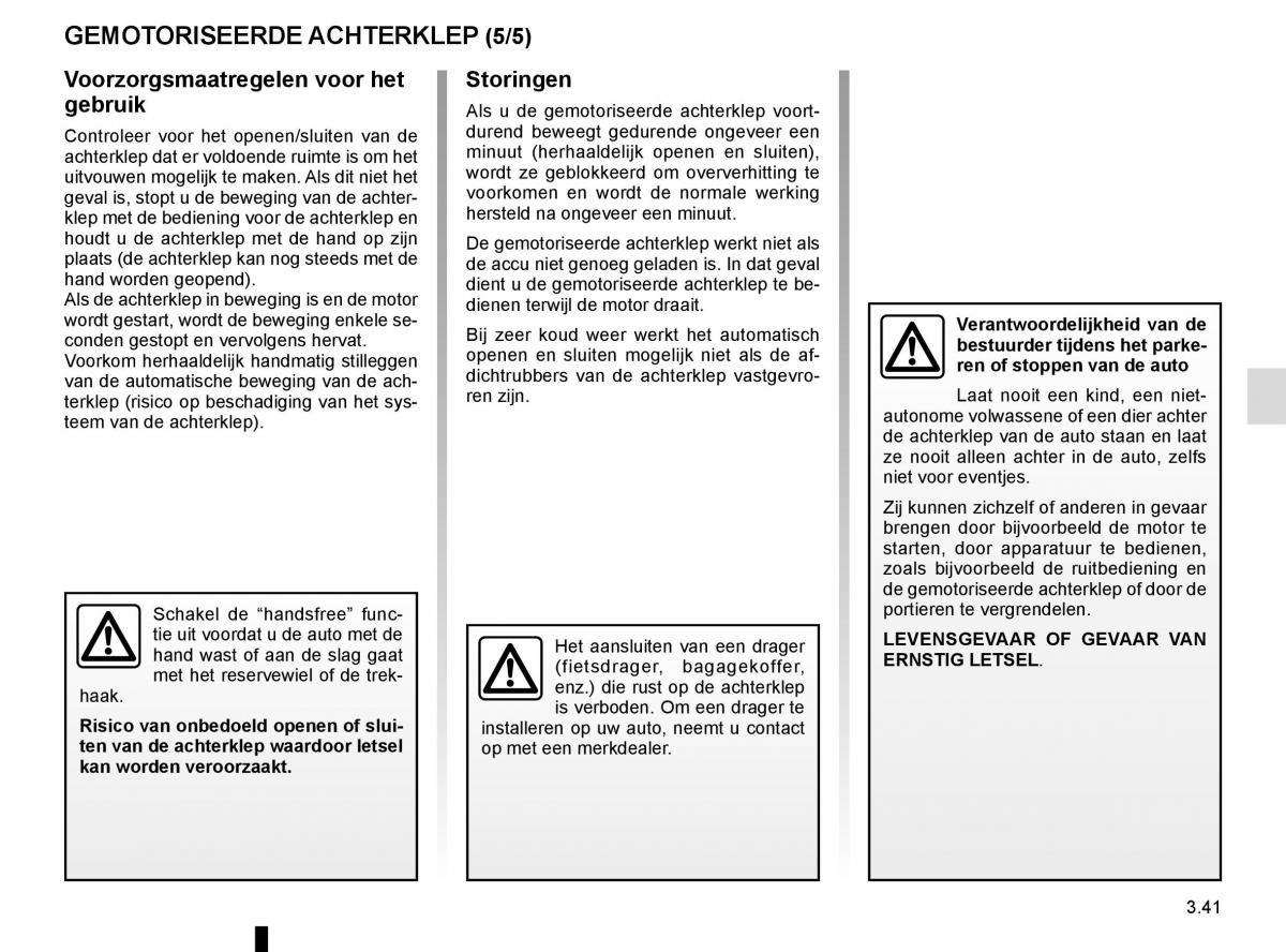 Renault Espace V 5 handleiding / page 229