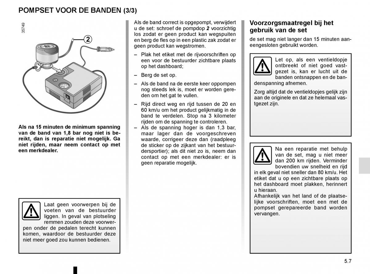 Renault Espace V 5 handleiding / page 263