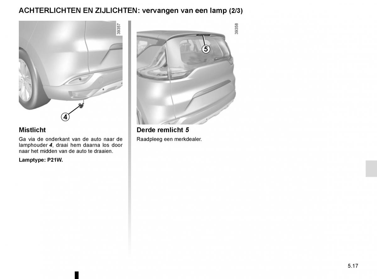 Renault Espace V 5 handleiding / page 273