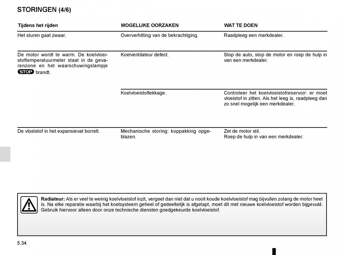 Renault Espace V 5 handleiding / page 290