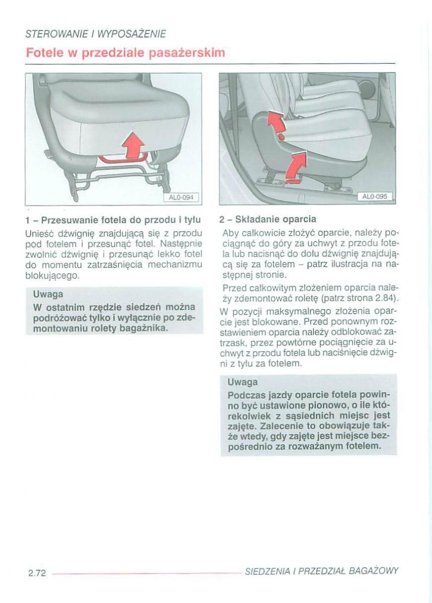 Seat Alhambra I 1 instrukcja obslugi / page 116