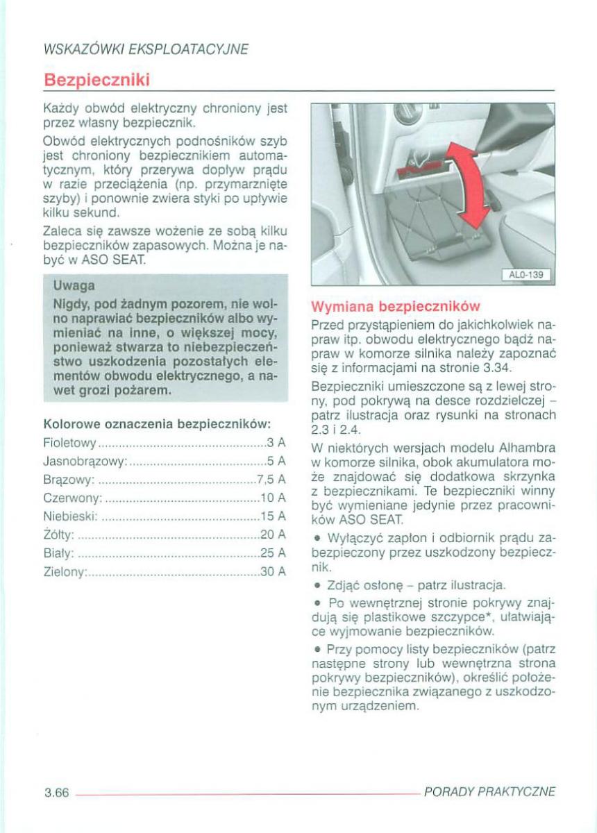 Seat Alhambra I 1 instrukcja obslugi / page 243