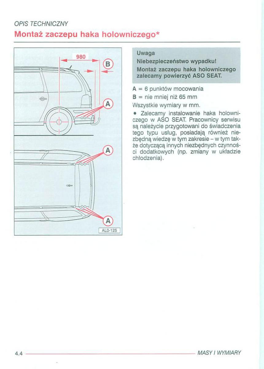 Seat Alhambra I 1 instrukcja obslugi / page 263