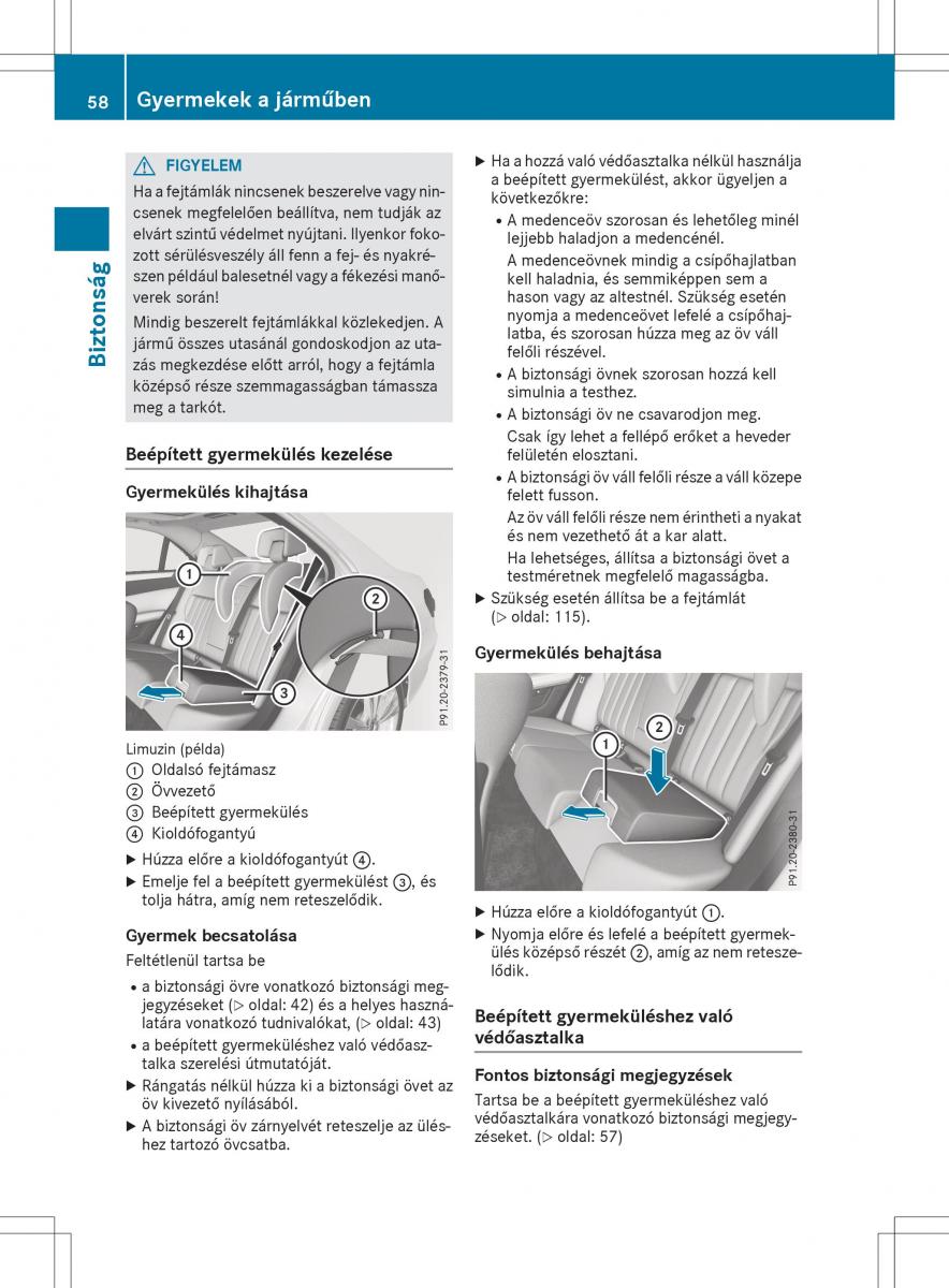 Mercedes E Class W212 Kezelesi utmutato / page 60