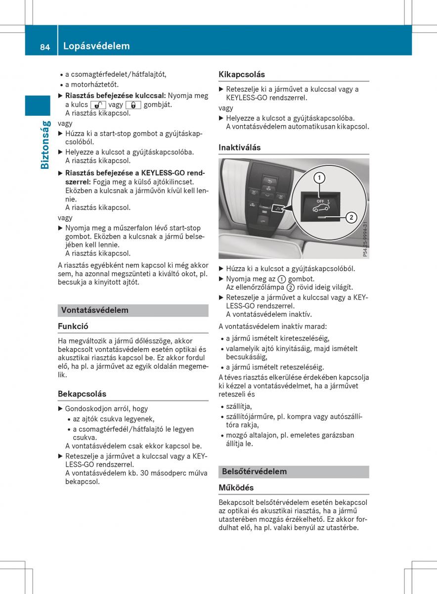 Mercedes E Class W212 Kezelesi utmutato / page 86