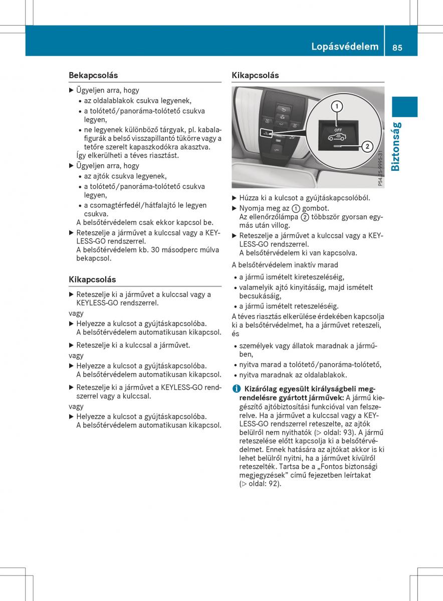 Mercedes E Class W212 Kezelesi utmutato / page 87