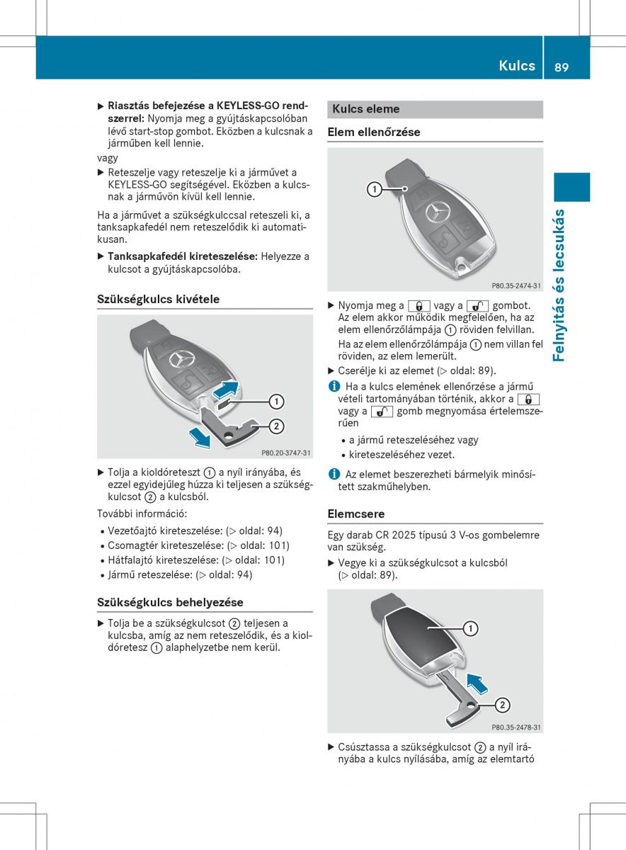 Mercedes E Class W212 Kezelesi utmutato / page 91