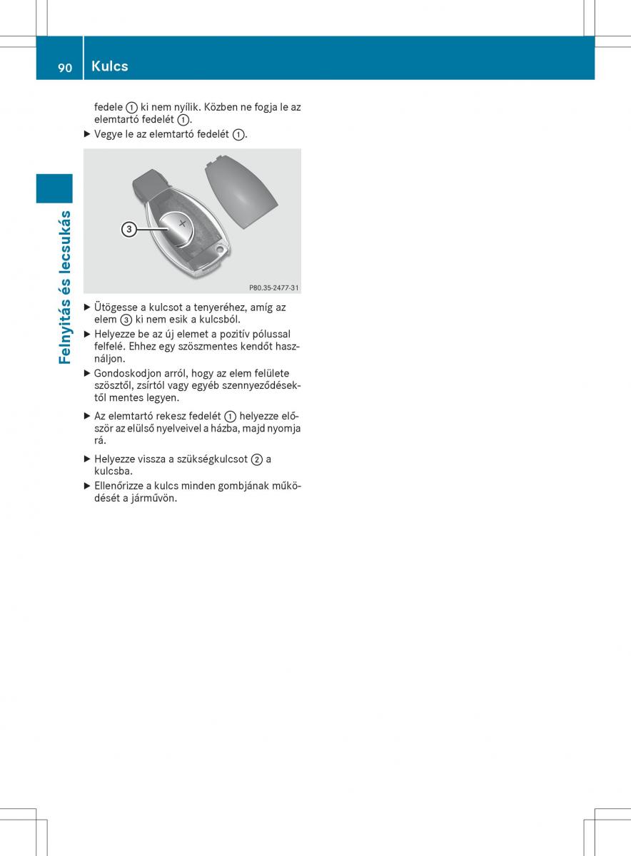 Mercedes E Class W212 Kezelesi utmutato / page 92