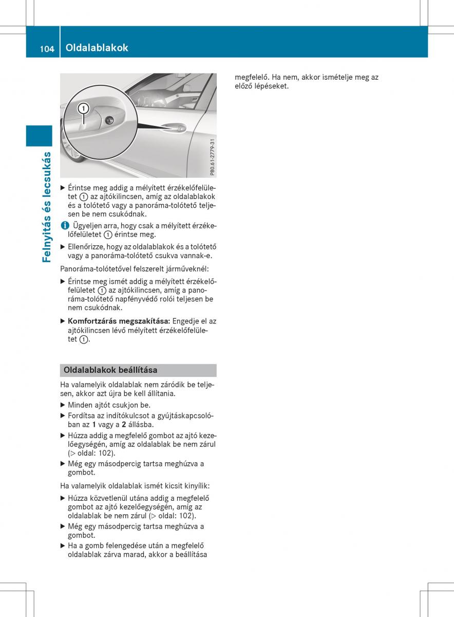 Mercedes E Class W212 Kezelesi utmutato / page 106