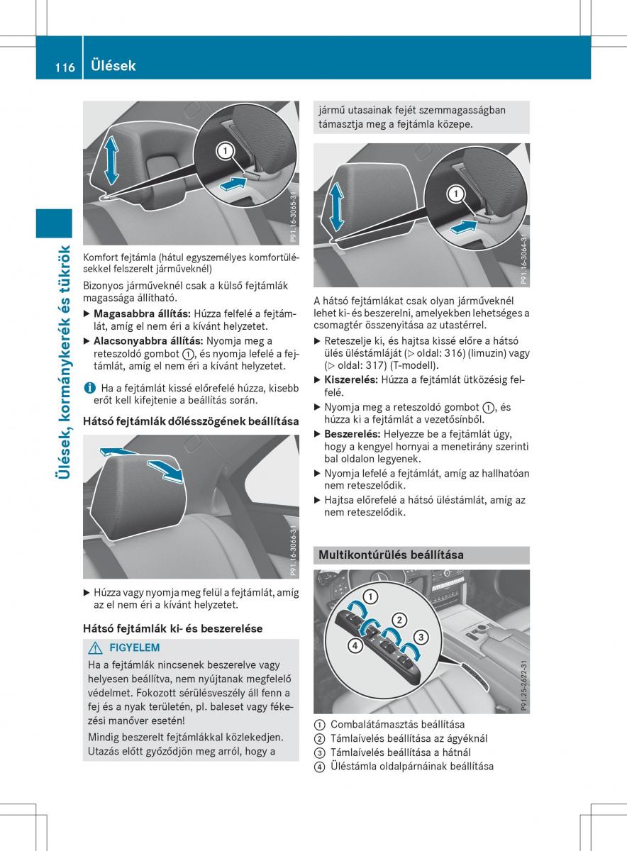 Mercedes E Class W212 Kezelesi utmutato / page 118