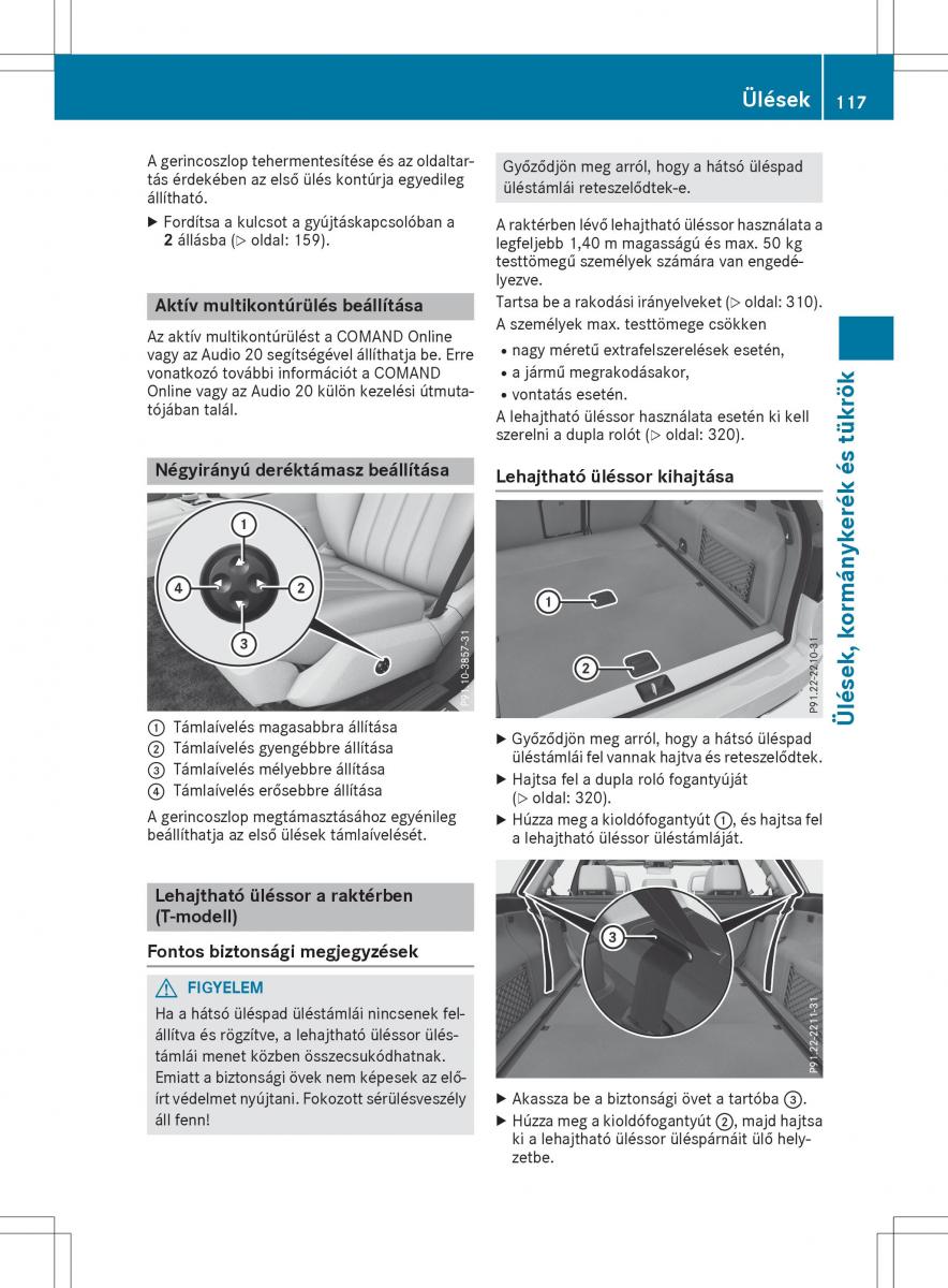 Mercedes E Class W212 Kezelesi utmutato / page 119