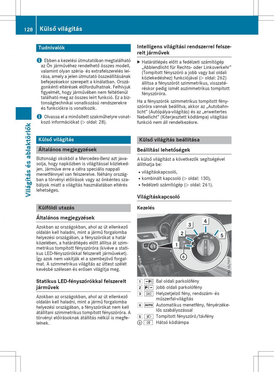 Mercedes E Class W212 Kezelesi utmutato / page 130