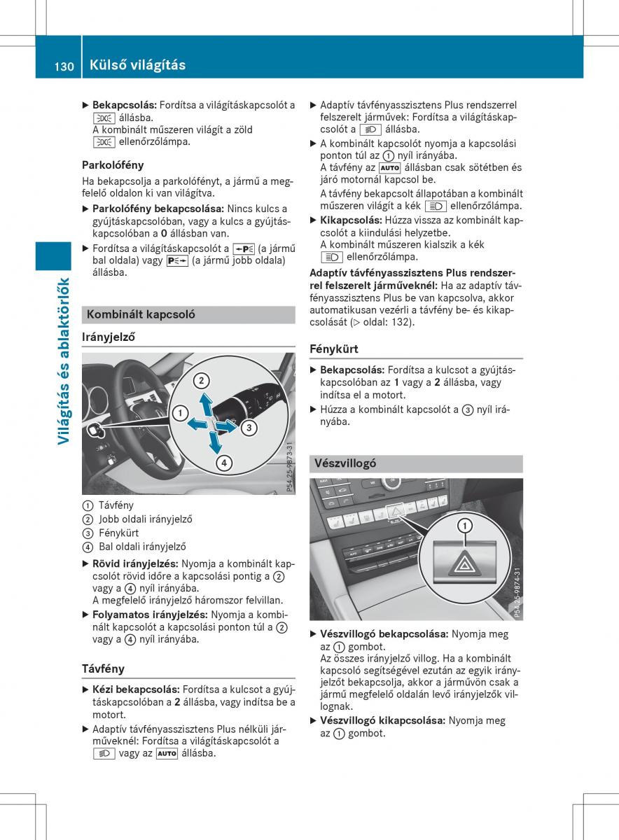 Mercedes E Class W212 Kezelesi utmutato / page 132