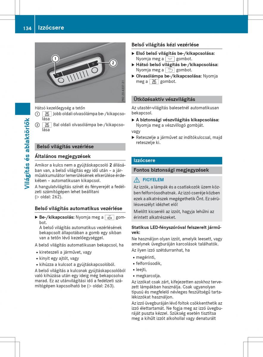 Mercedes E Class W212 Kezelesi utmutato / page 136