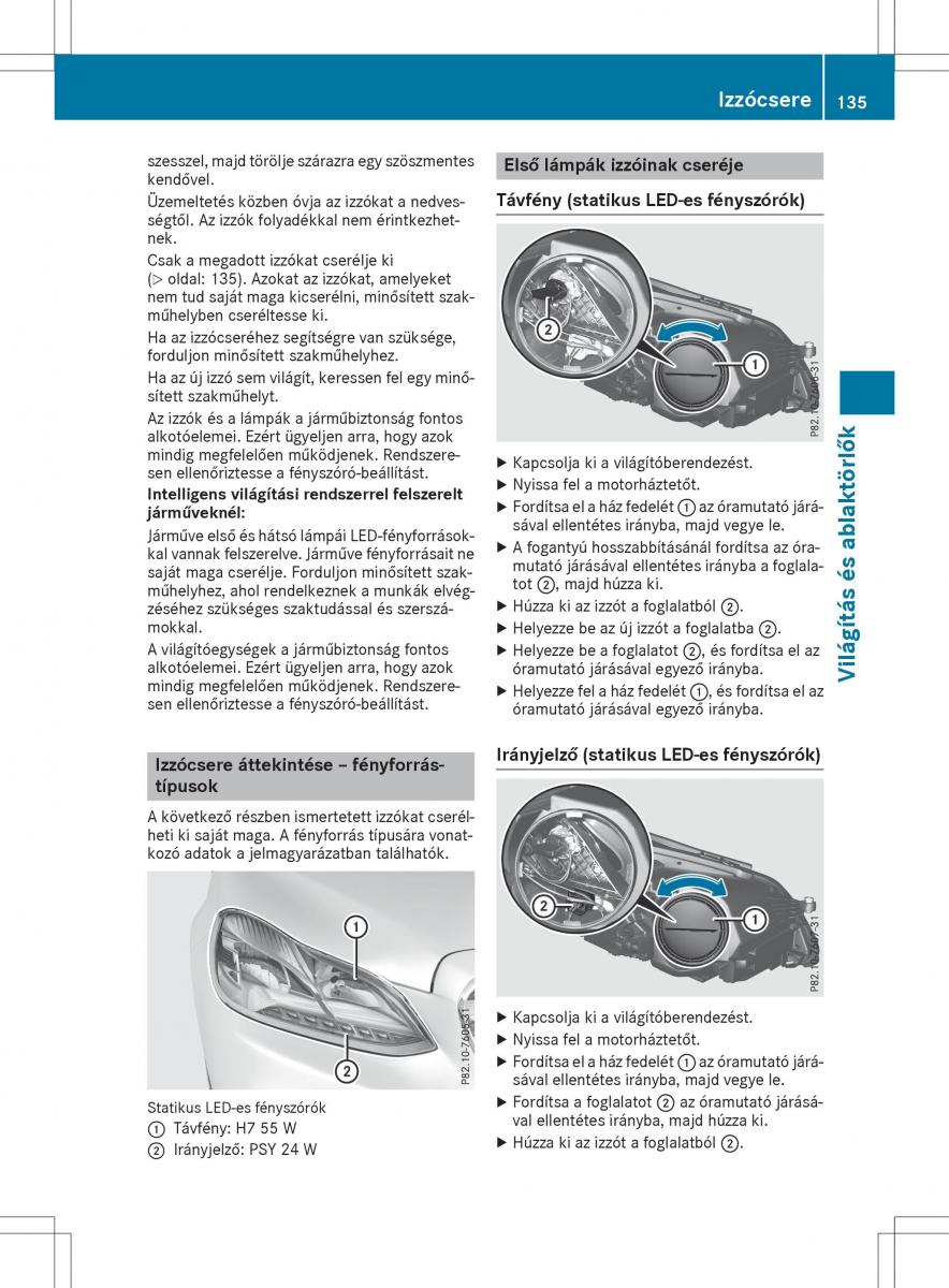 Mercedes E Class W212 Kezelesi utmutato / page 137