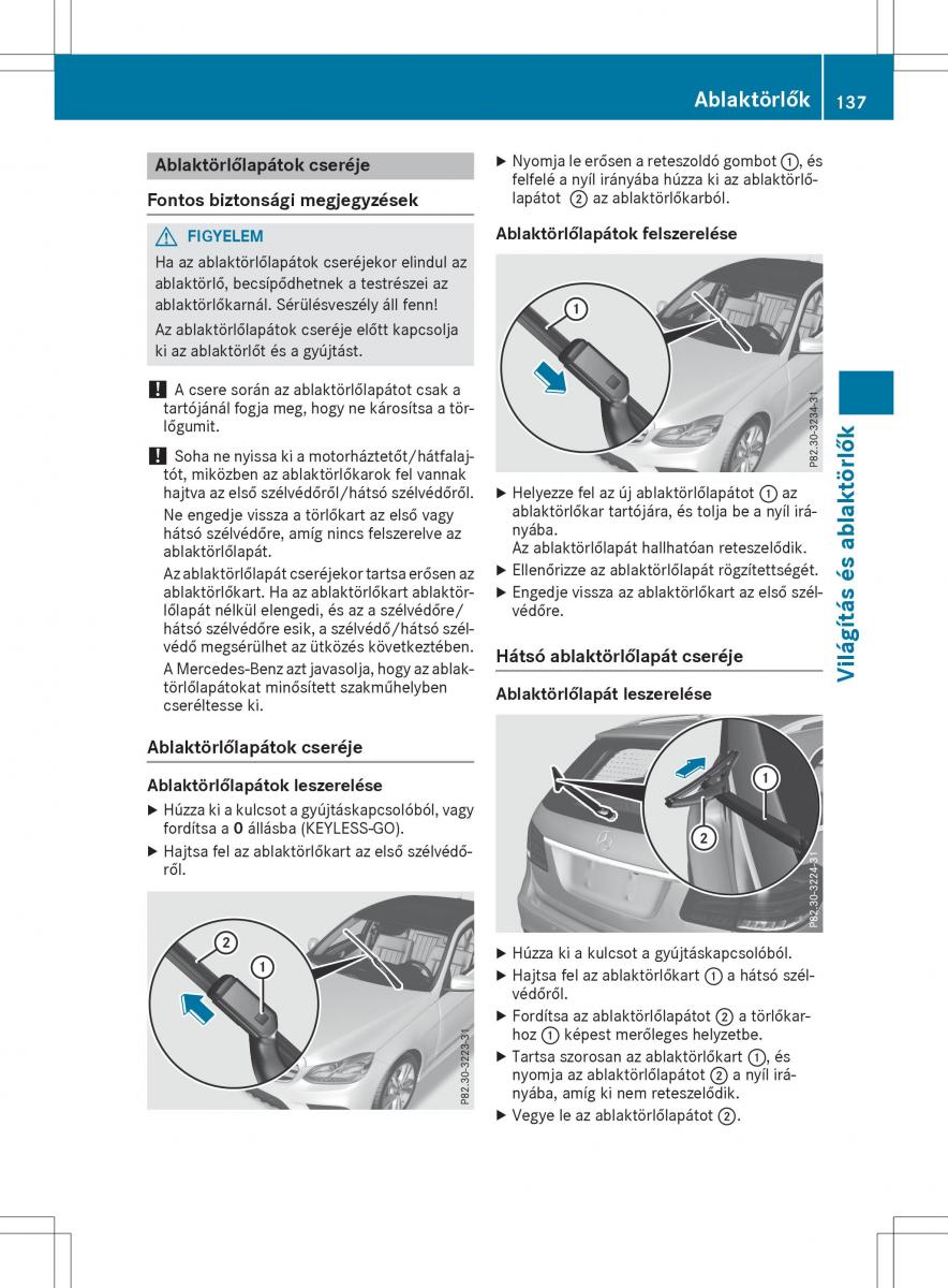 Mercedes E Class W212 Kezelesi utmutato / page 139