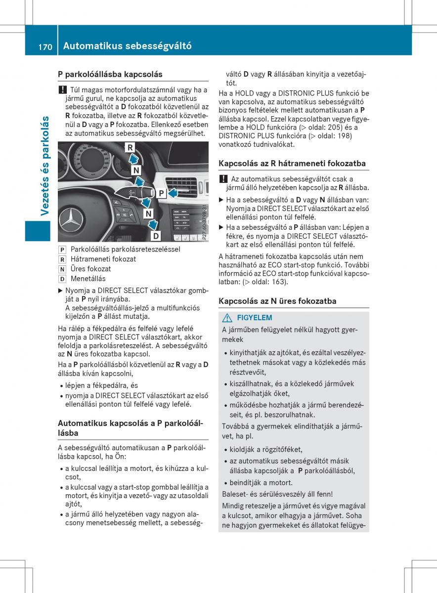 Mercedes E Class W212 Kezelesi utmutato / page 172