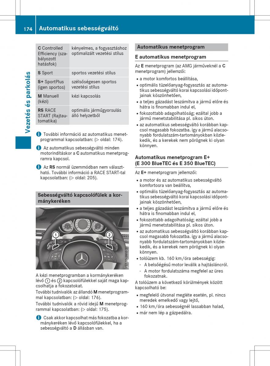 Mercedes E Class W212 Kezelesi utmutato / page 176