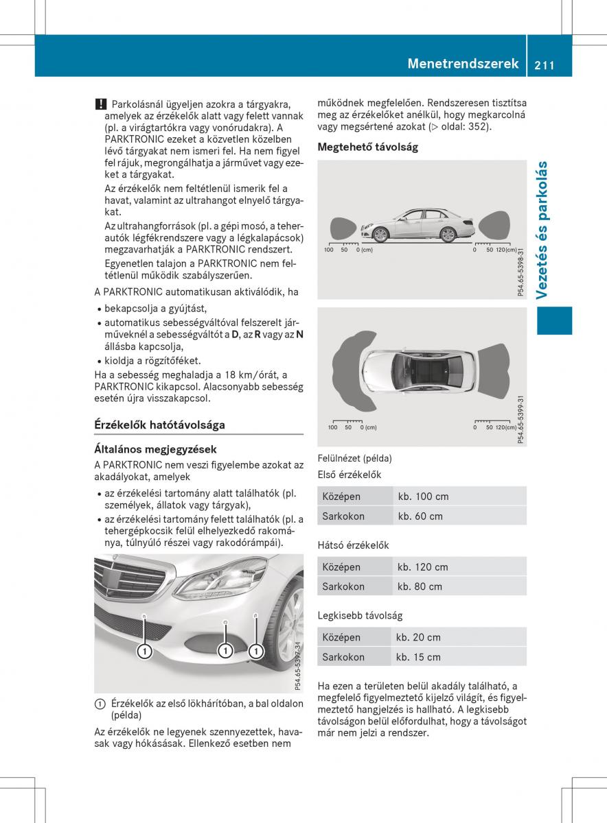 Mercedes E Class W212 Kezelesi utmutato / page 213