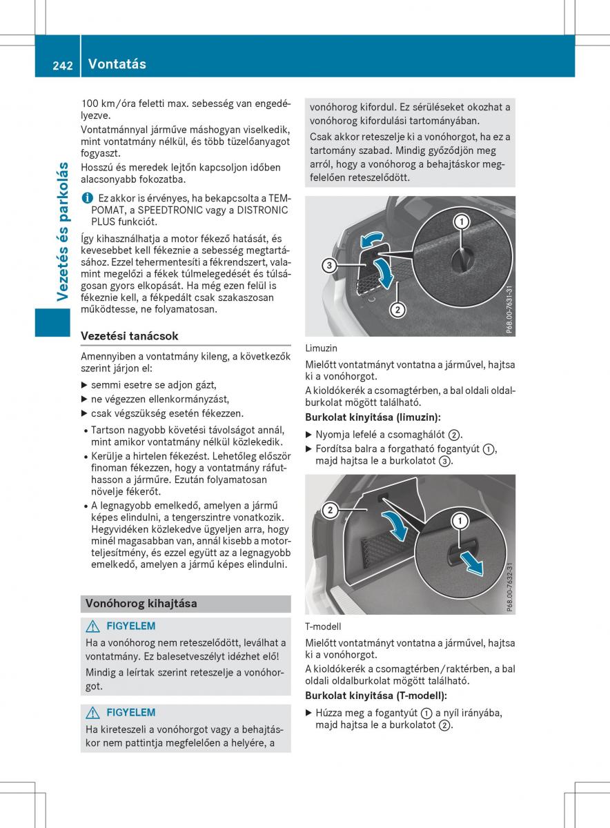 Mercedes E Class W212 Kezelesi utmutato / page 244