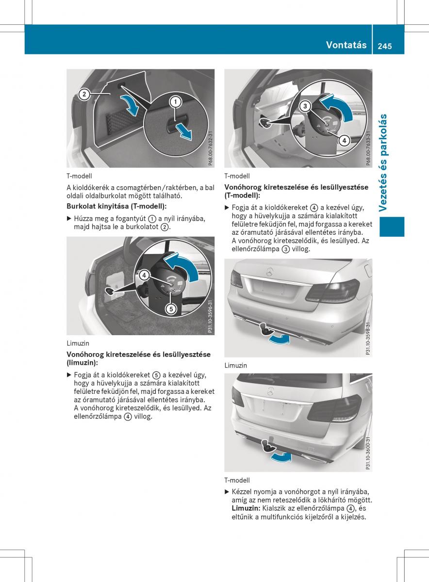 Mercedes E Class W212 Kezelesi utmutato / page 247