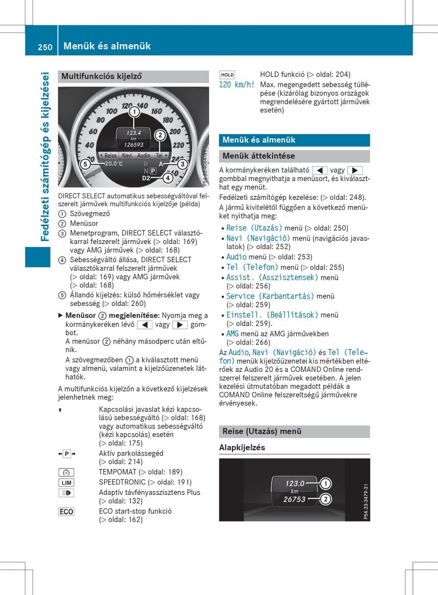 Mercedes E Class W212 Kezelesi utmutato / page 252