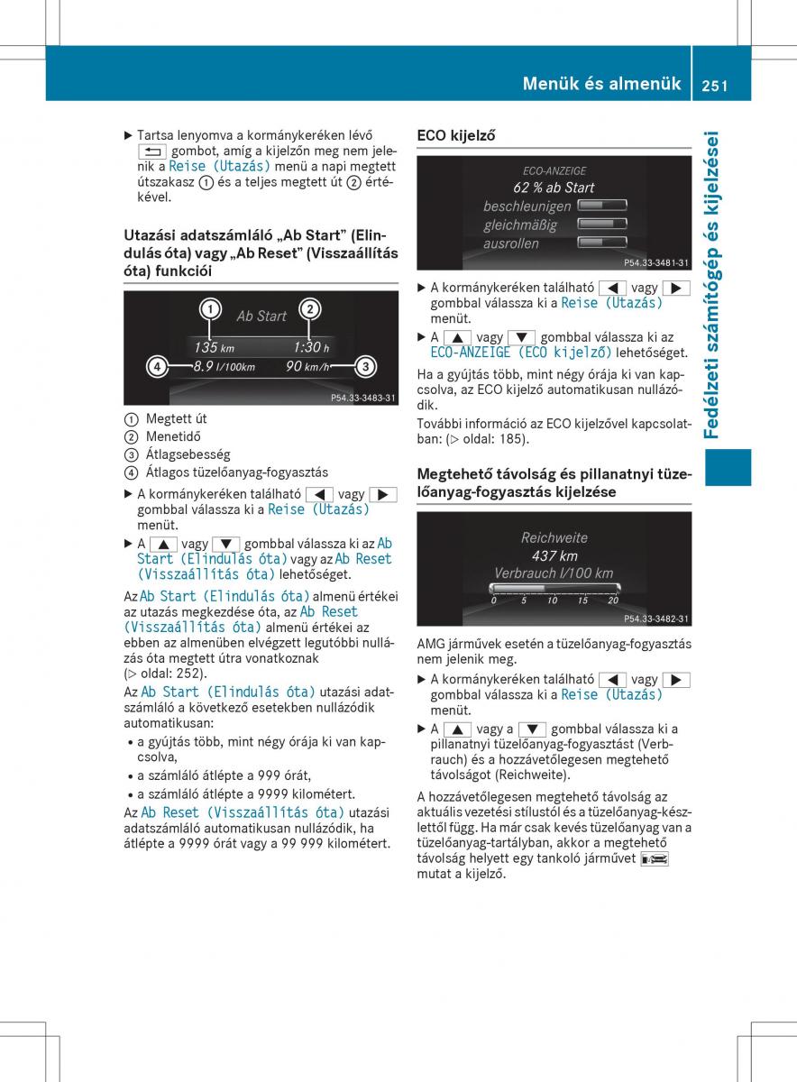 Mercedes E Class W212 Kezelesi utmutato / page 253