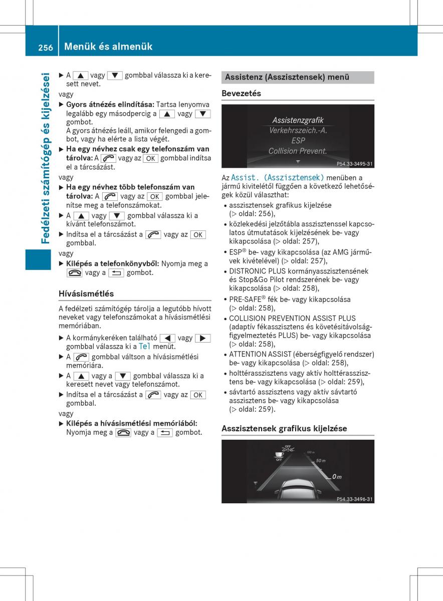 Mercedes E Class W212 Kezelesi utmutato / page 258