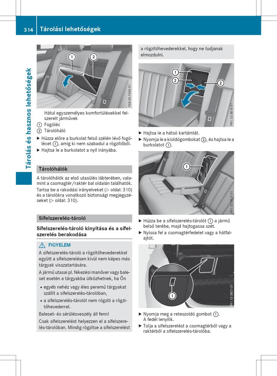 Mercedes E Class W212 Kezelesi utmutato / page 316