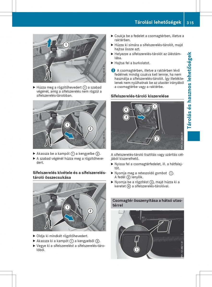 Mercedes E Class W212 Kezelesi utmutato / page 317