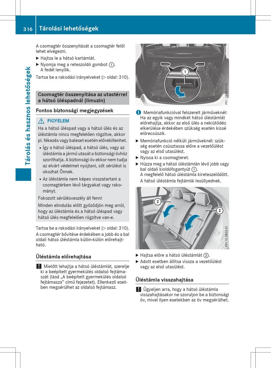 Mercedes E Class W212 Kezelesi utmutato / page 318