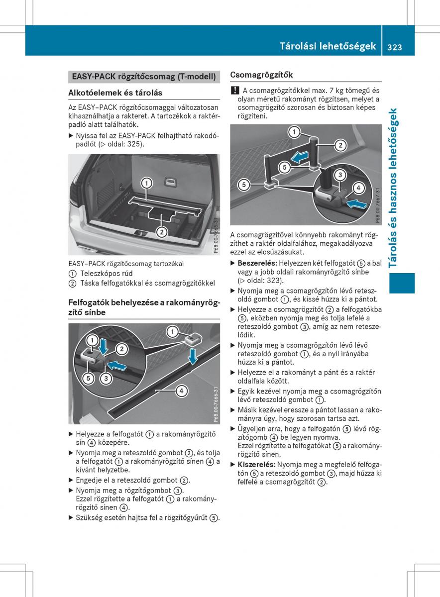 Mercedes E Class W212 Kezelesi utmutato / page 325