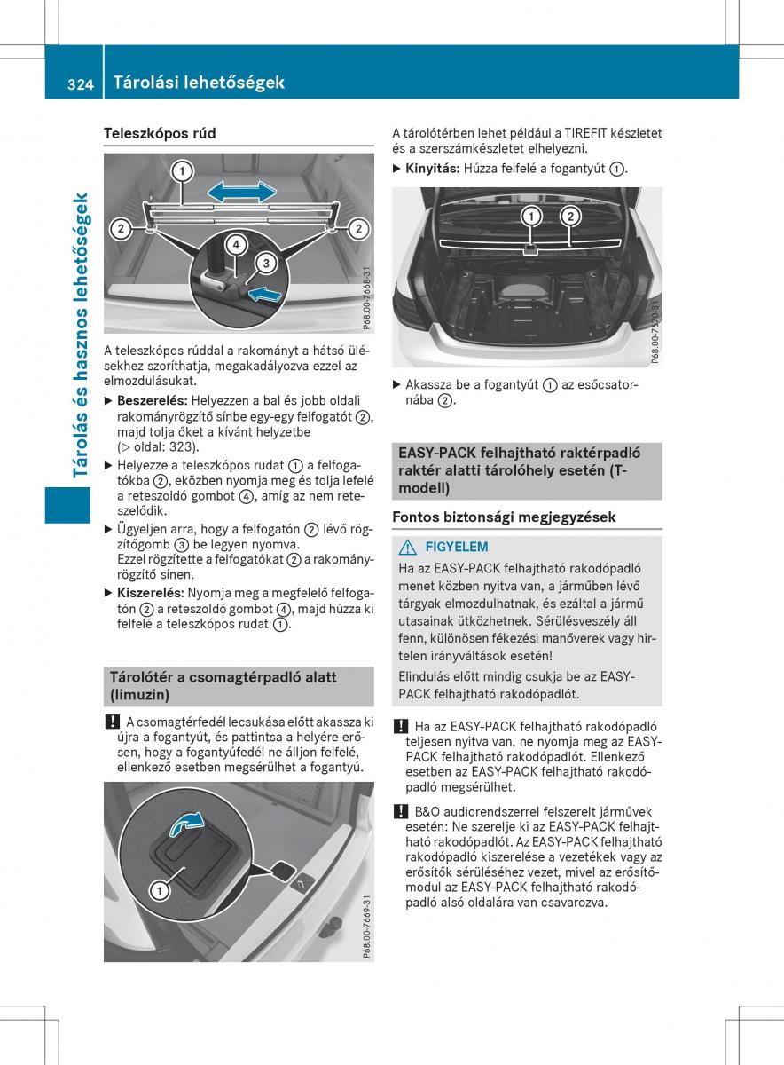 Mercedes E Class W212 Kezelesi utmutato / page 326