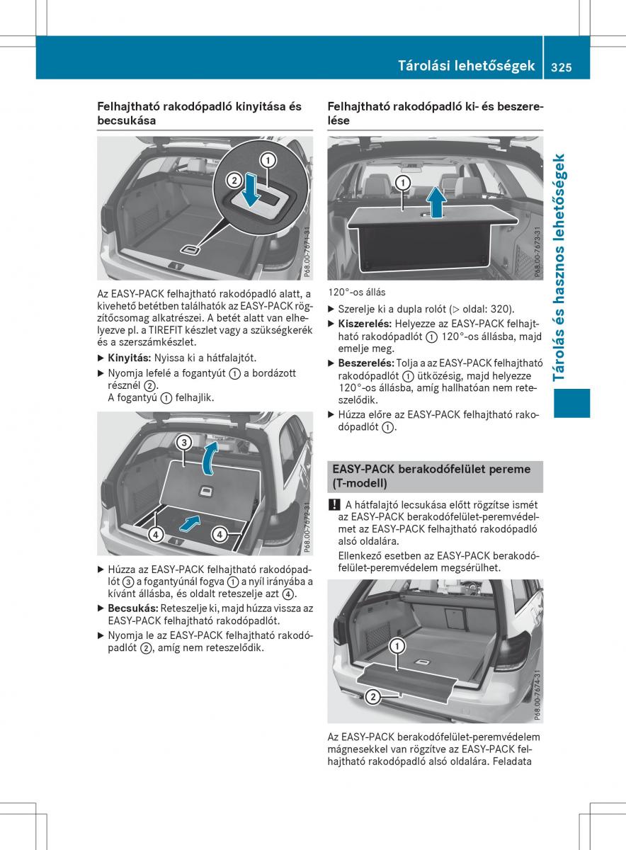 Mercedes E Class W212 Kezelesi utmutato / page 327