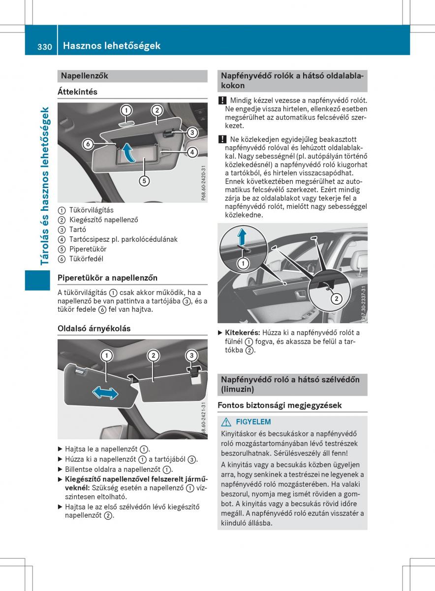 Mercedes E Class W212 Kezelesi utmutato / page 332