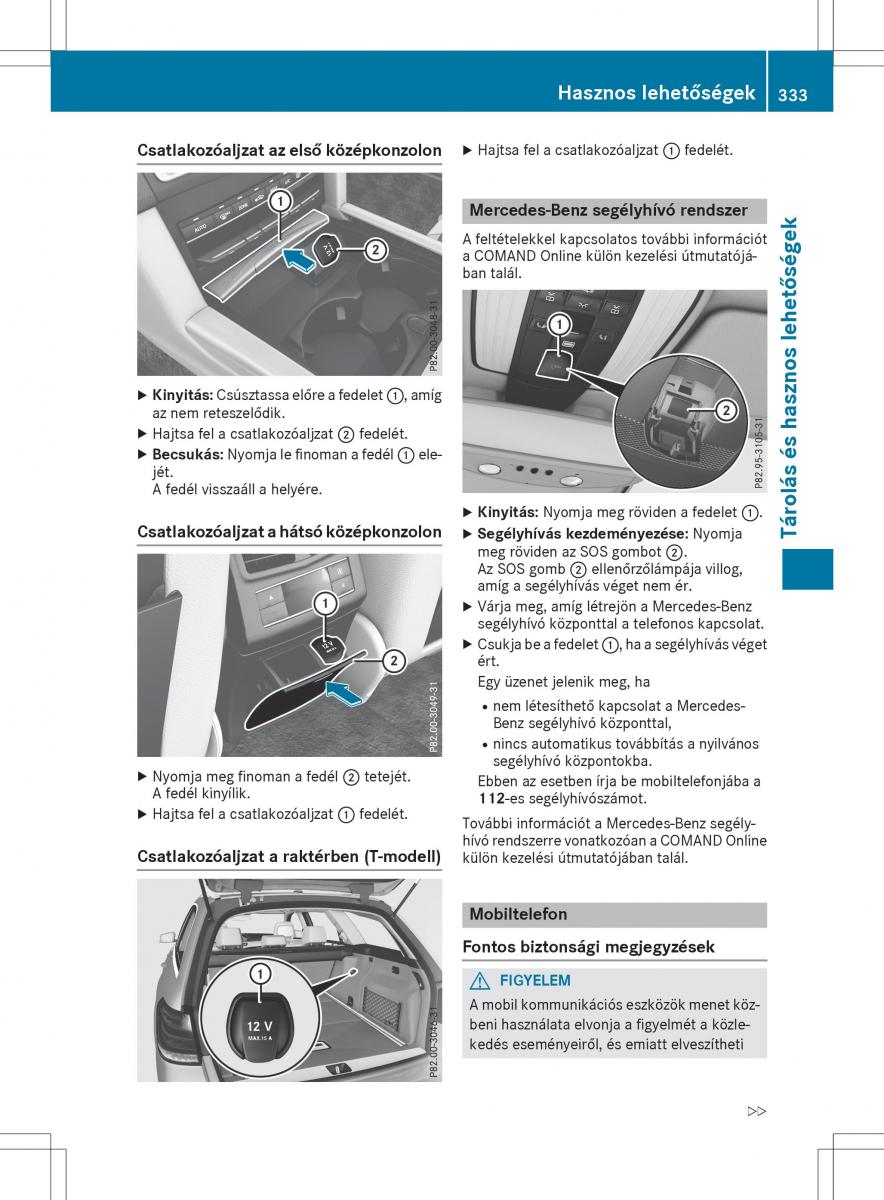 Mercedes E Class W212 Kezelesi utmutato / page 335