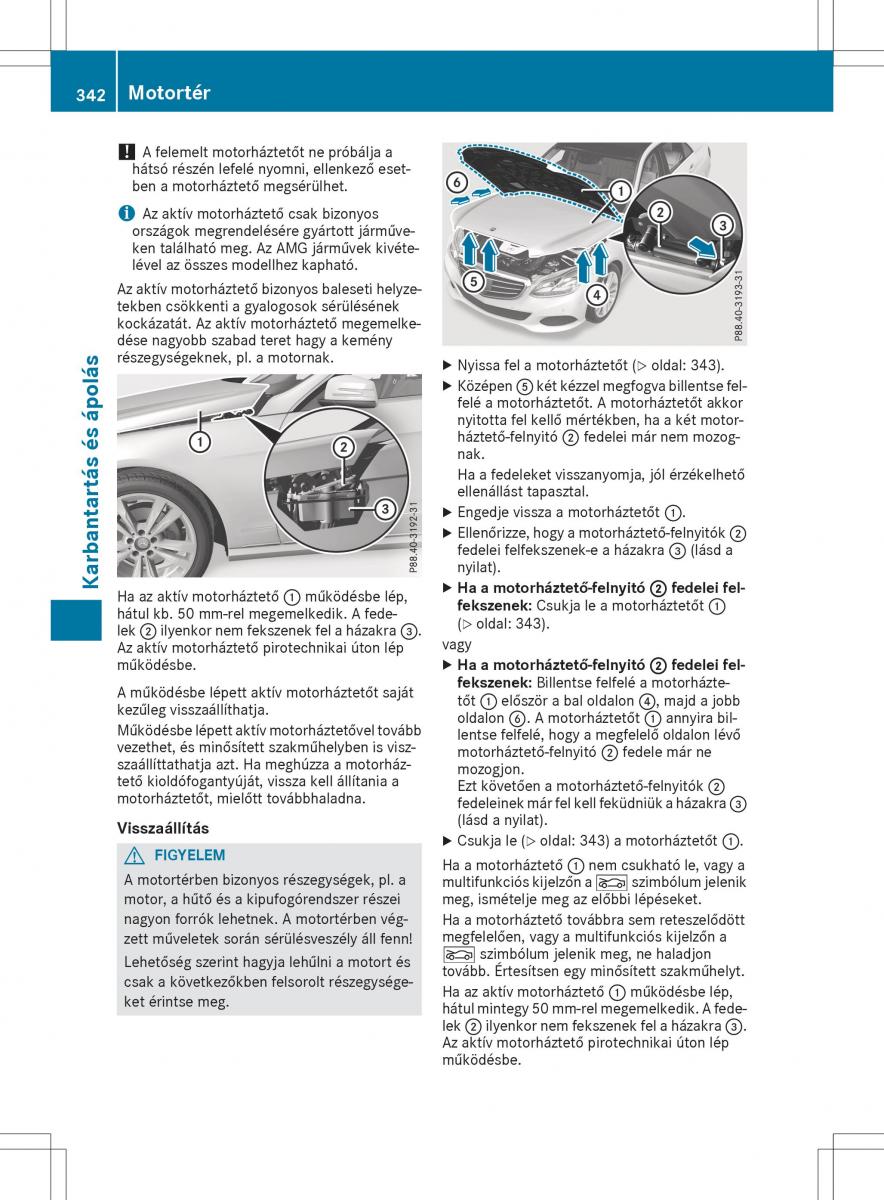 Mercedes E Class W212 Kezelesi utmutato / page 344