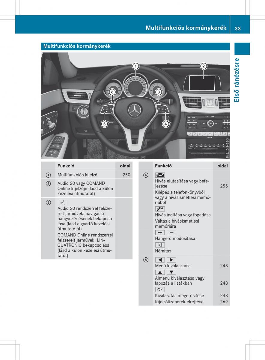 Mercedes E Class W212 Kezelesi utmutato / page 35