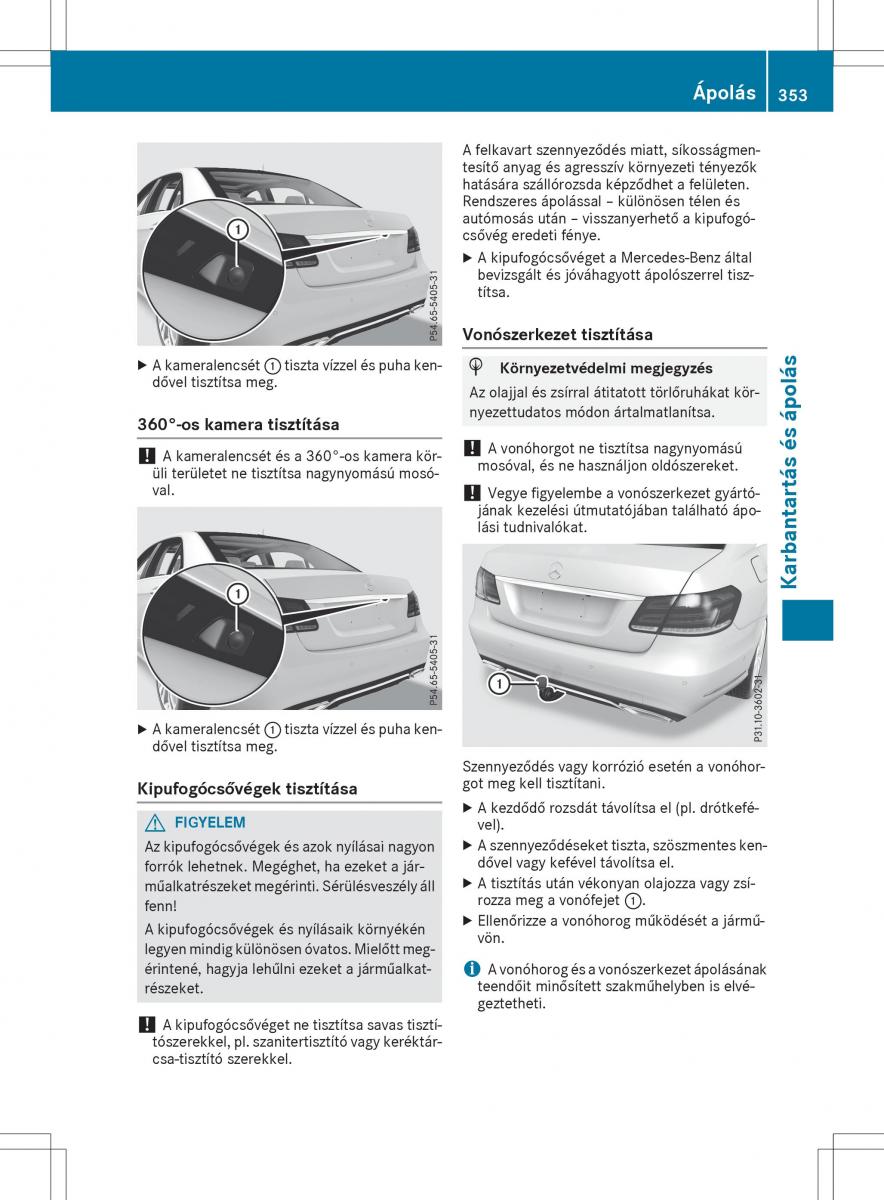 Mercedes E Class W212 Kezelesi utmutato / page 355