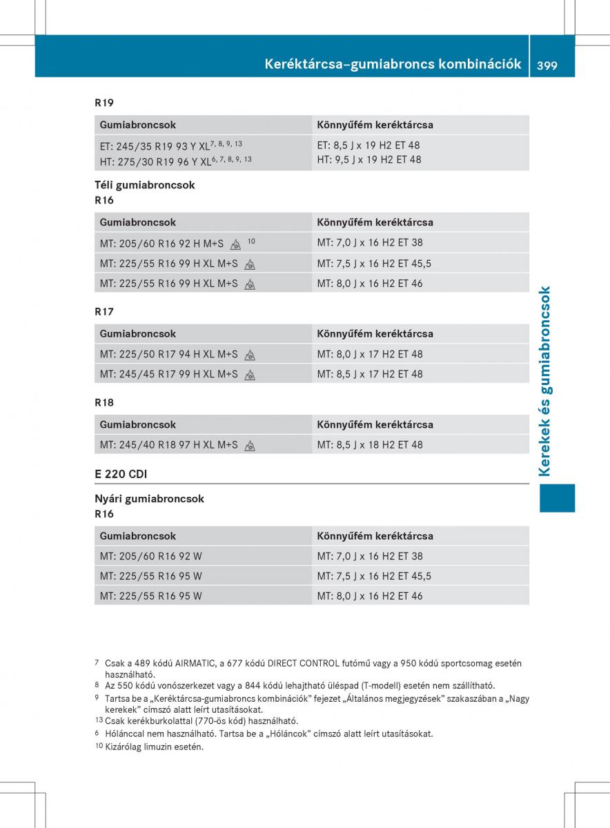 Mercedes E Class W212 Kezelesi utmutato / page 401