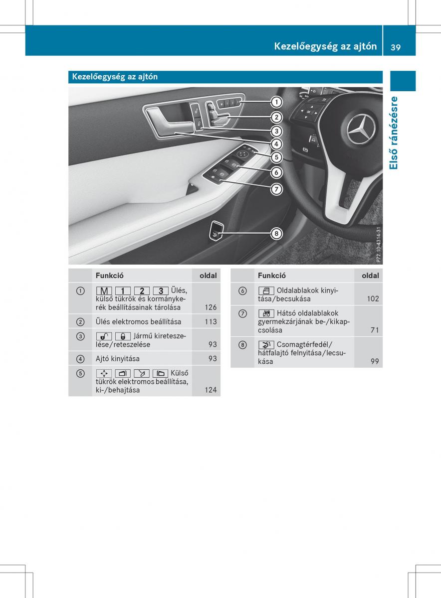 Mercedes E Class W212 Kezelesi utmutato / page 41