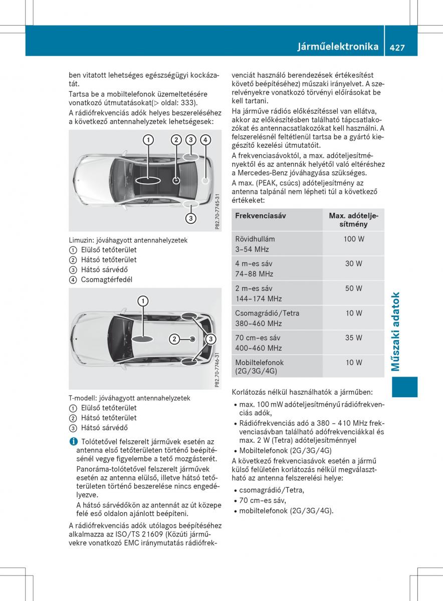 Mercedes E Class W212 Kezelesi utmutato / page 429