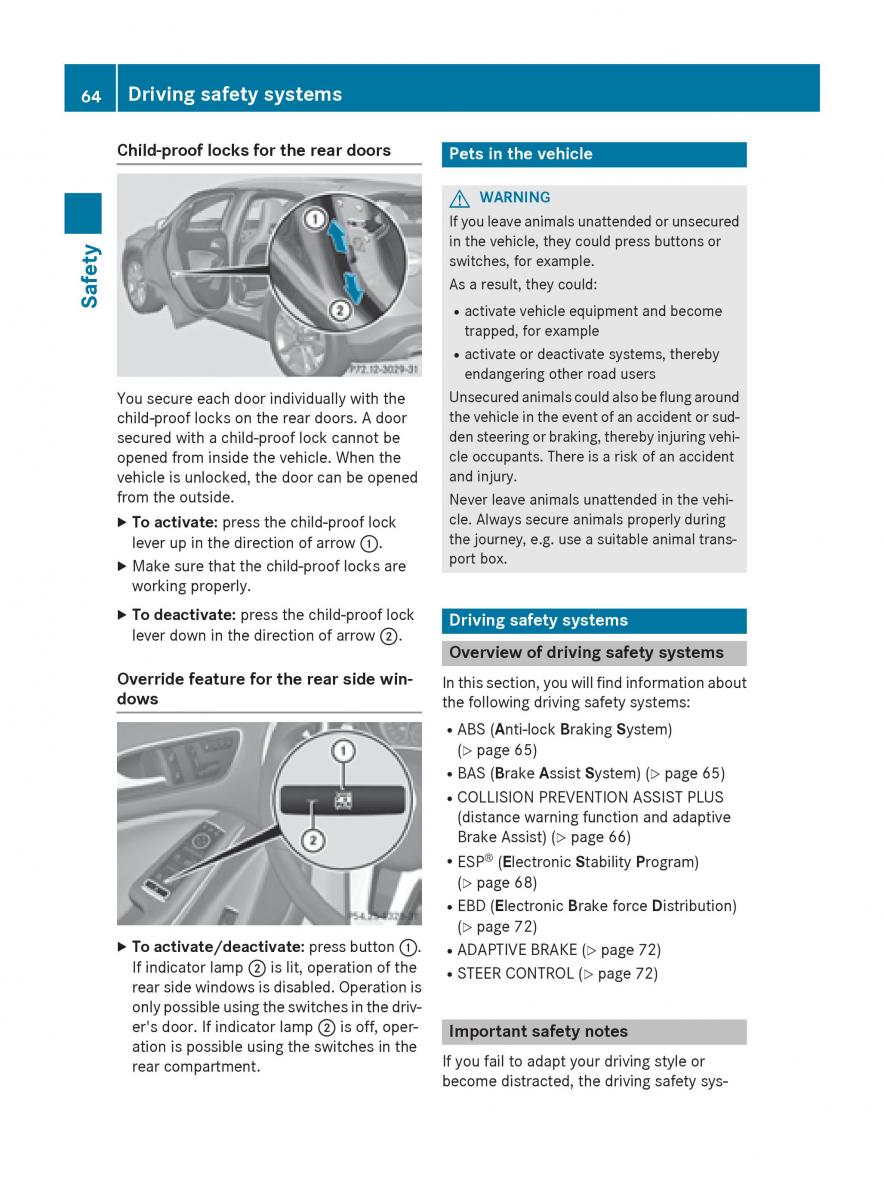 Mercedes GLA W212 X156 owners manual / page 66