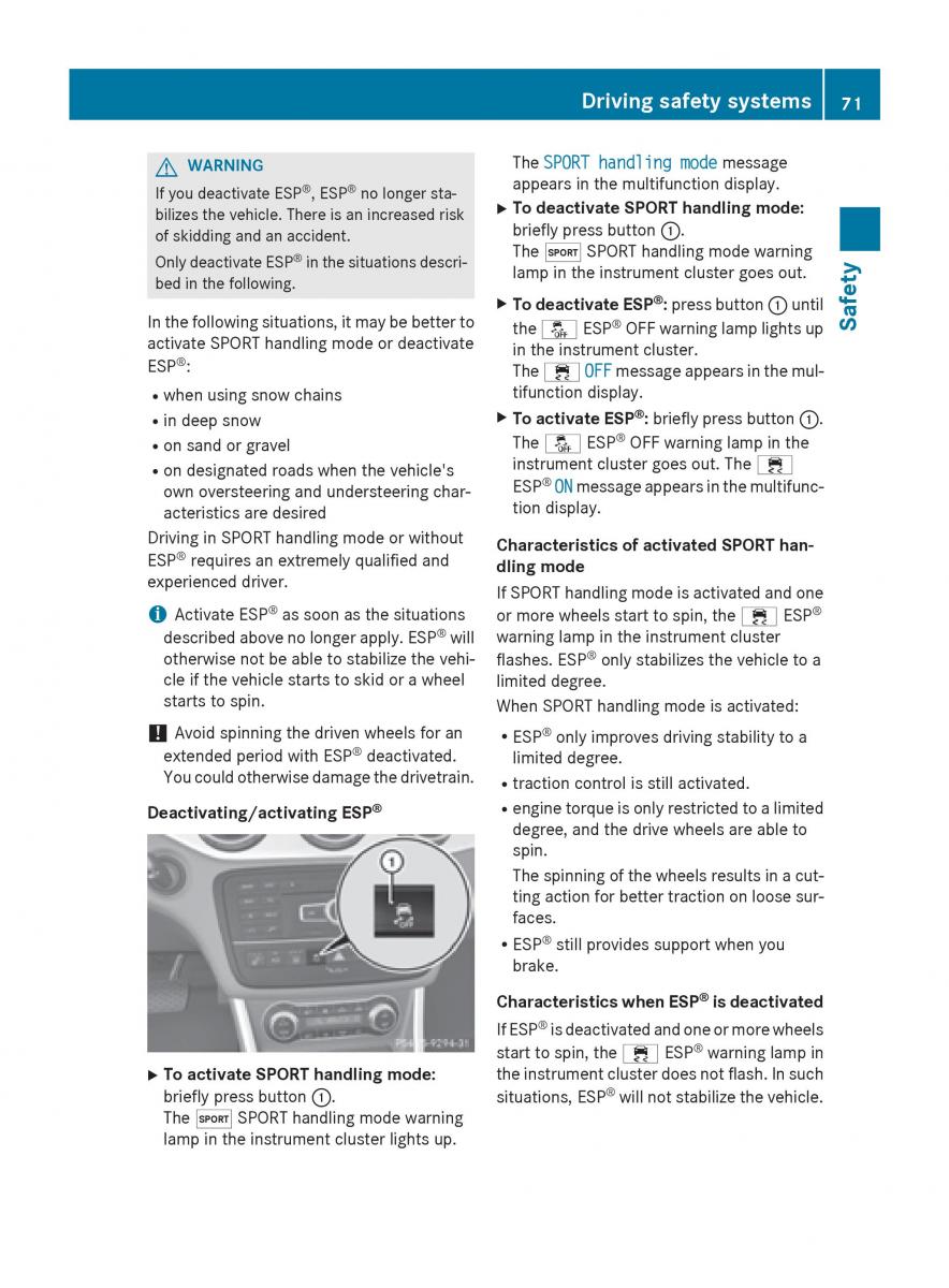 Mercedes GLA W212 X156 owners manual / page 73