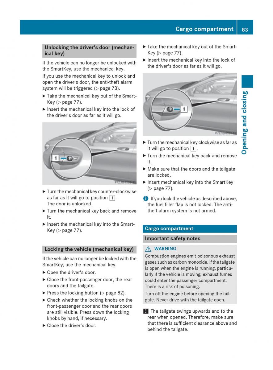 Mercedes GLA W212 X156 owners manual / page 85